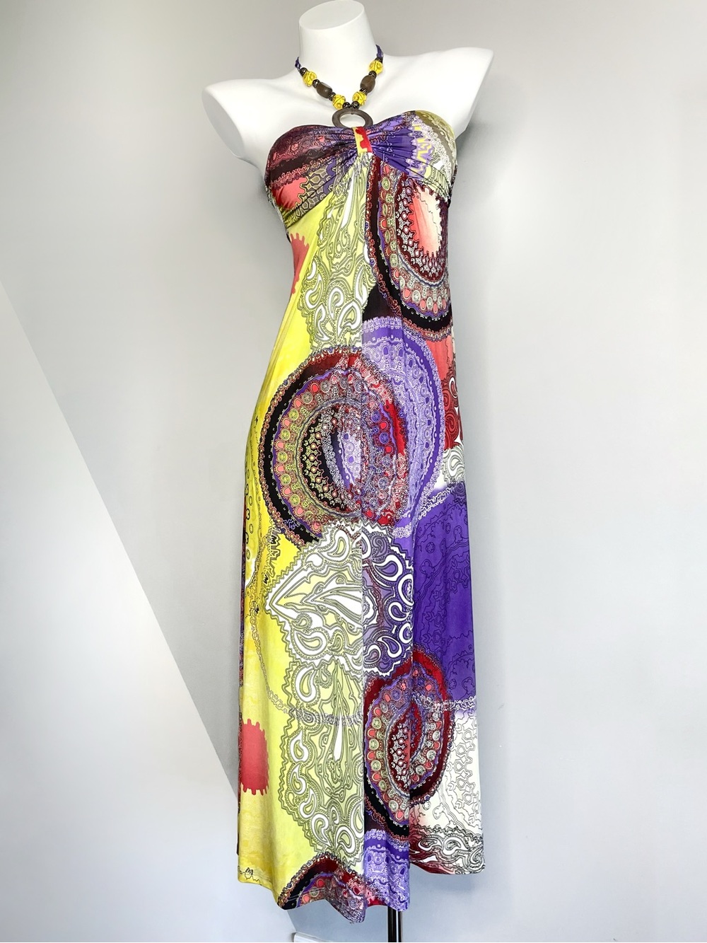 2000s Vintage Boho Paisley Maxi Dress